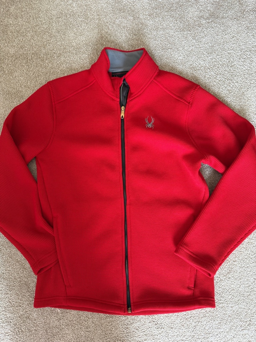 Spyder Red Zip-Up Knit Jacket size medium